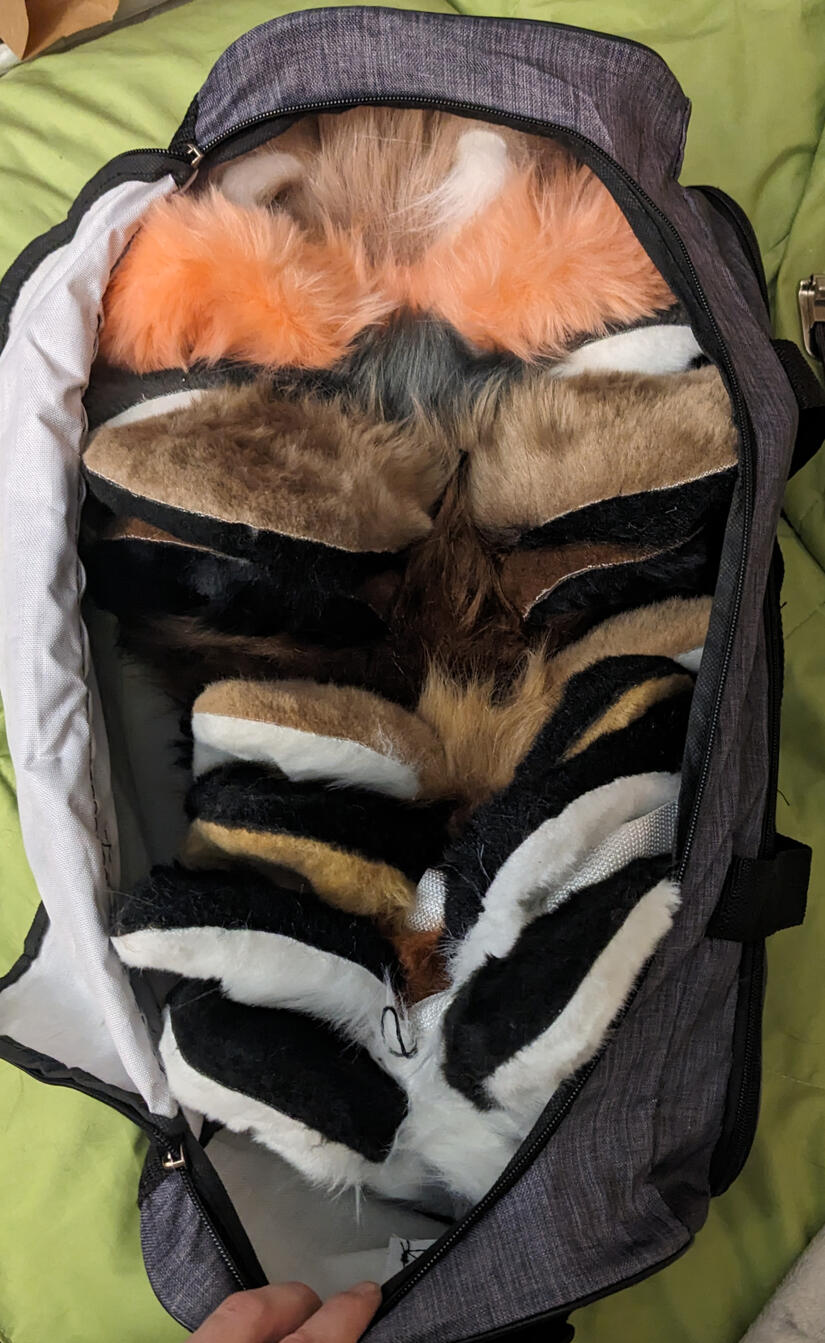 11 masks in one bag - its extremely easy for us to pack lots of masks to travel to cons!
