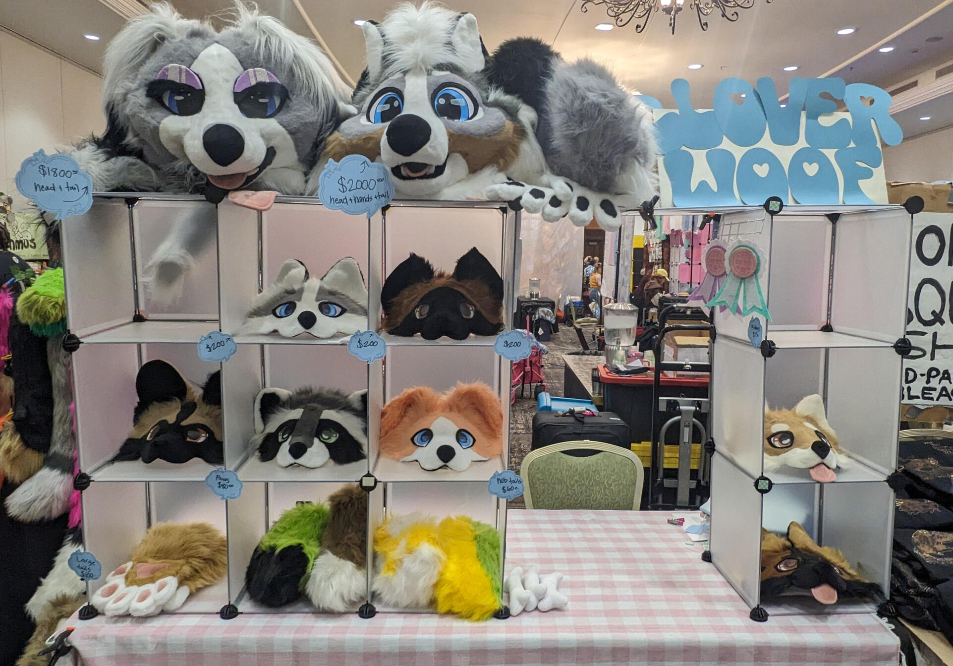 two masks sold before i could get set-up pictures - please excuse the holes!